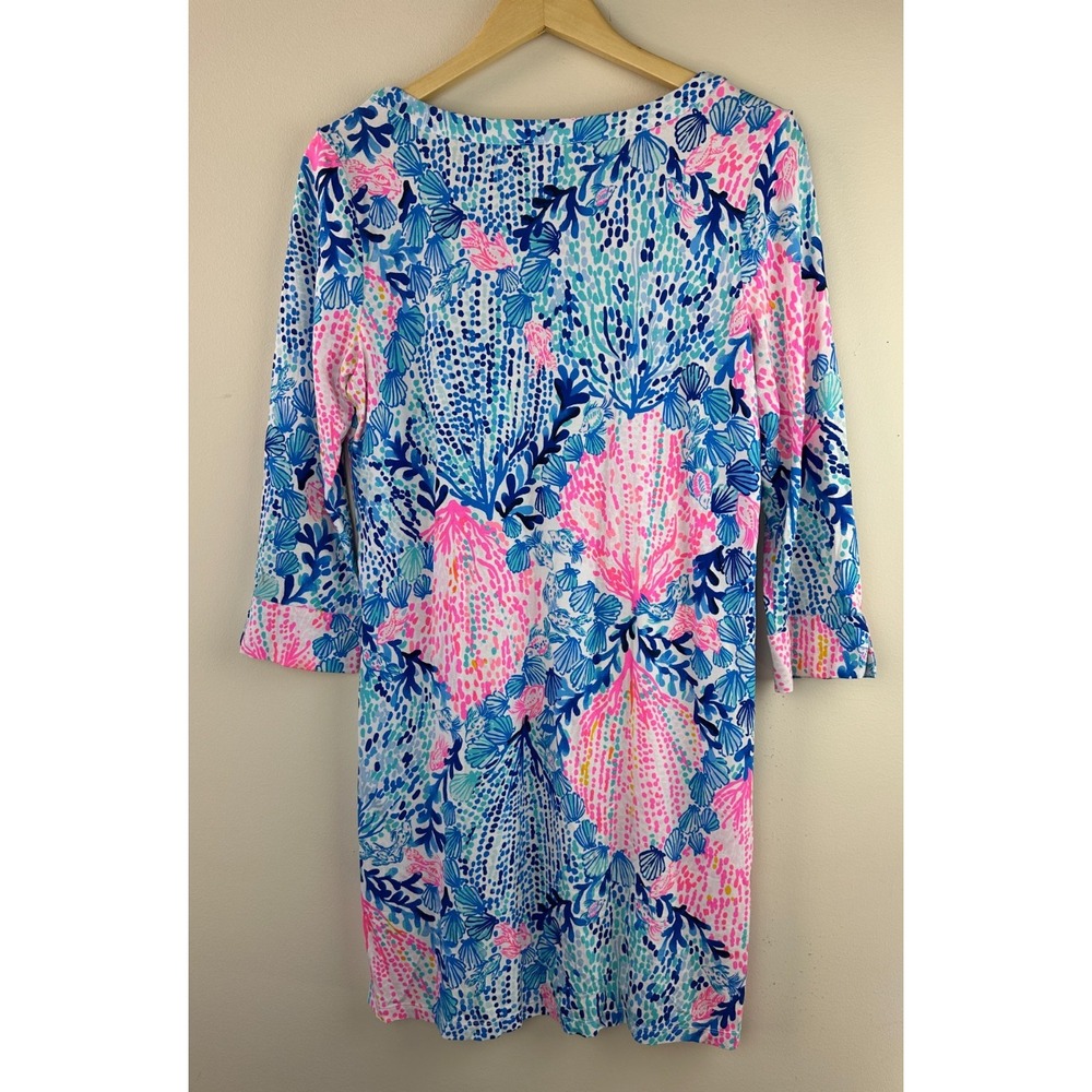 Lilly Pulitzer Beverlynn Dress Resort White Sway With Me Pink Blue Small *Flawed - Picture 15 of 16